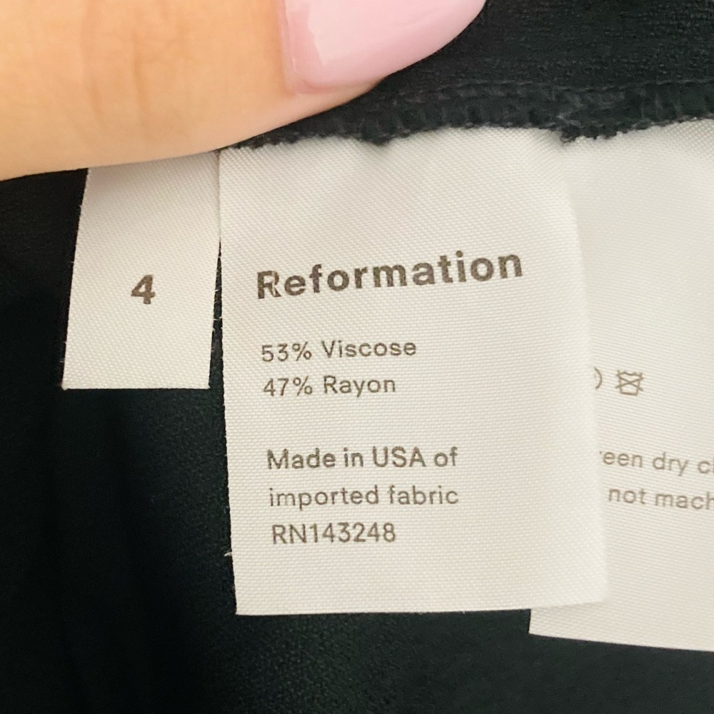 Reformation Milla black long sleeve bustier neckline fit and flare dress. Size 4 - Picture 6 of 6